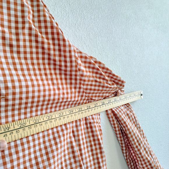 UT Longhorns Mens 2XL Orange Plaid Flip Cuff Button Down Long Sleeve Dress Shirt - Picture 7 of 9